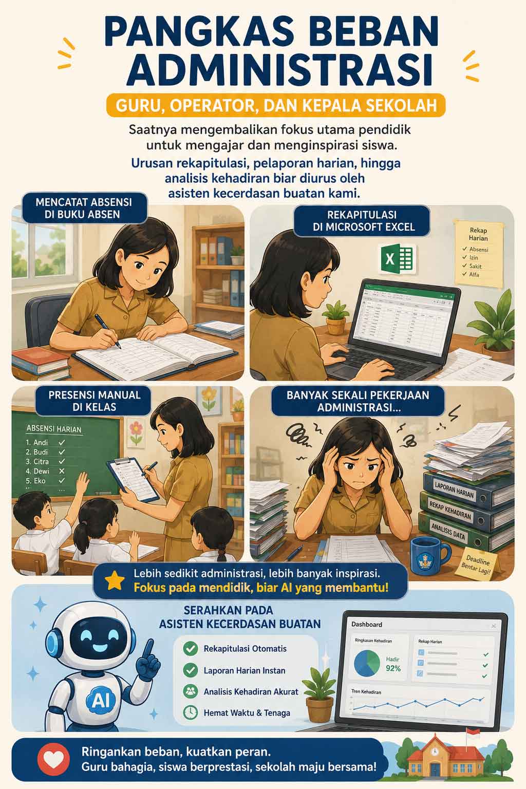 Ilustrasi Buku Kehadiran Digital